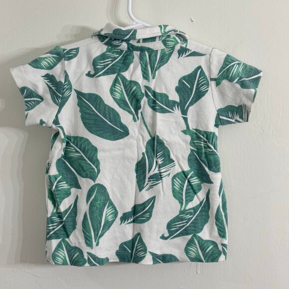 Kate Quinn Jade Leaf Short Sleeve Vintage Collar Button Down Top Size 3T Organic - Picture 5 of 6